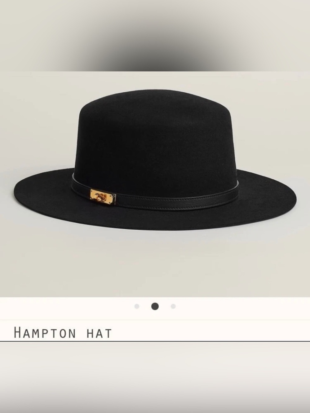 Hermes Black Hampton Fedorda rabbit Hat 57 - Picture 1 of 4